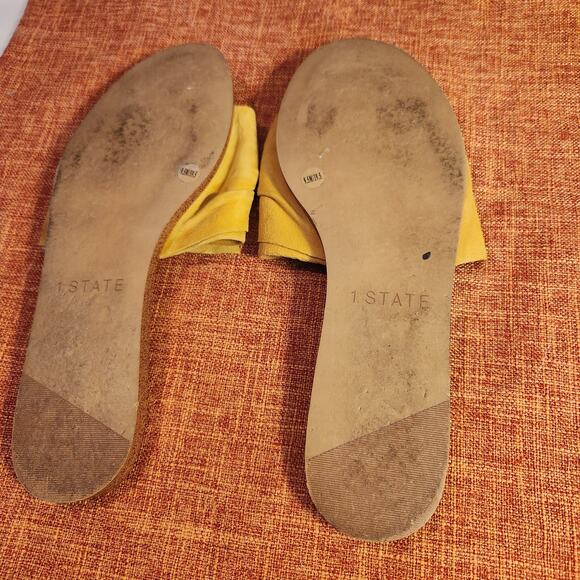 1. State Twist Knot Slides Sz 10.5 Gold Suede Slip On Flat Casual Sandals - Picture 9 of 9